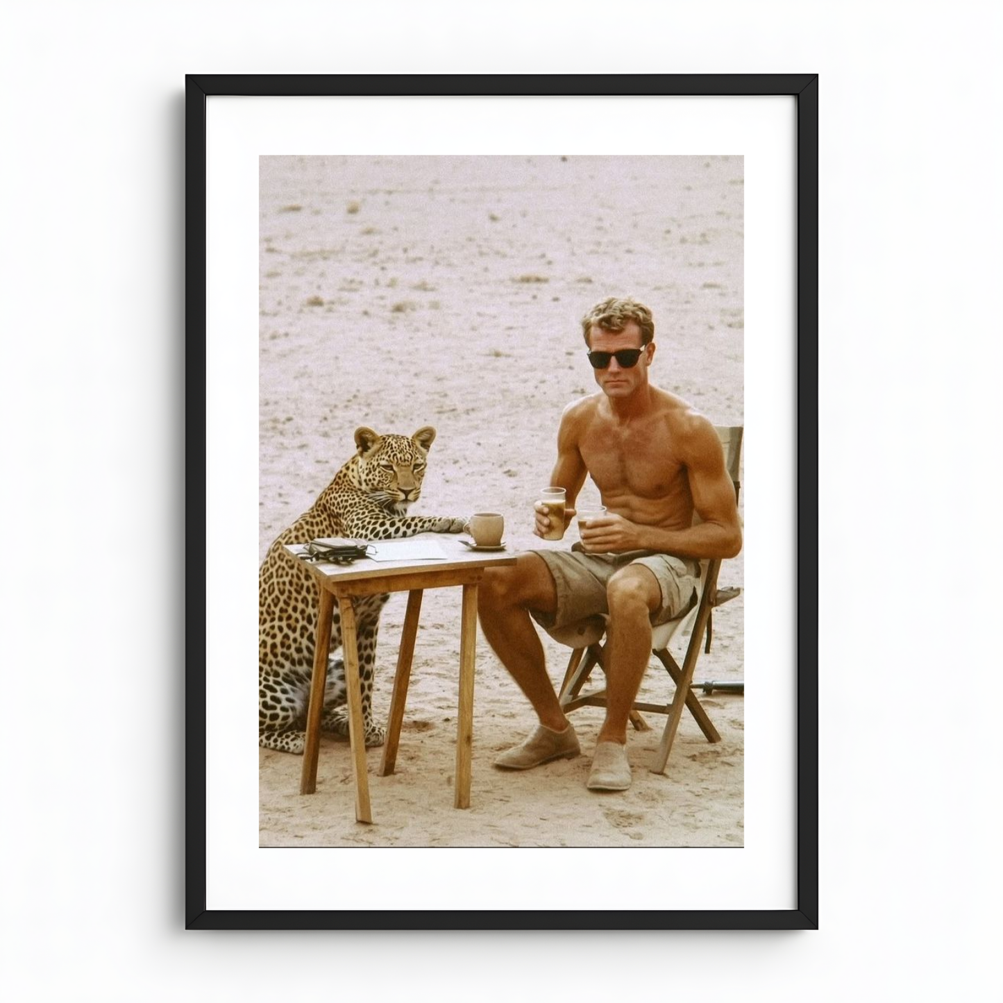 A coffee with a cheetah