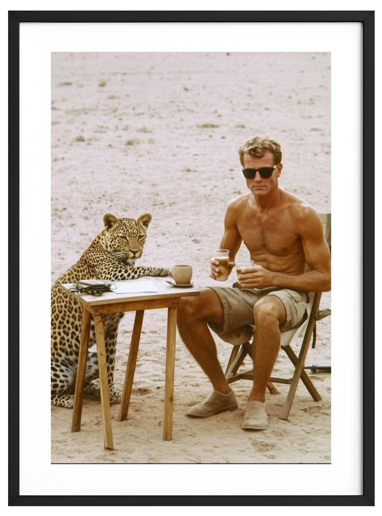 A coffee with a cheetah